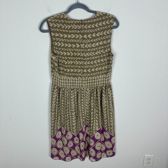 Anthropologie X Anna Sui Silk Midi Sleeveless Dress 6 V Neck Boho Summer - Picture 9 of 10